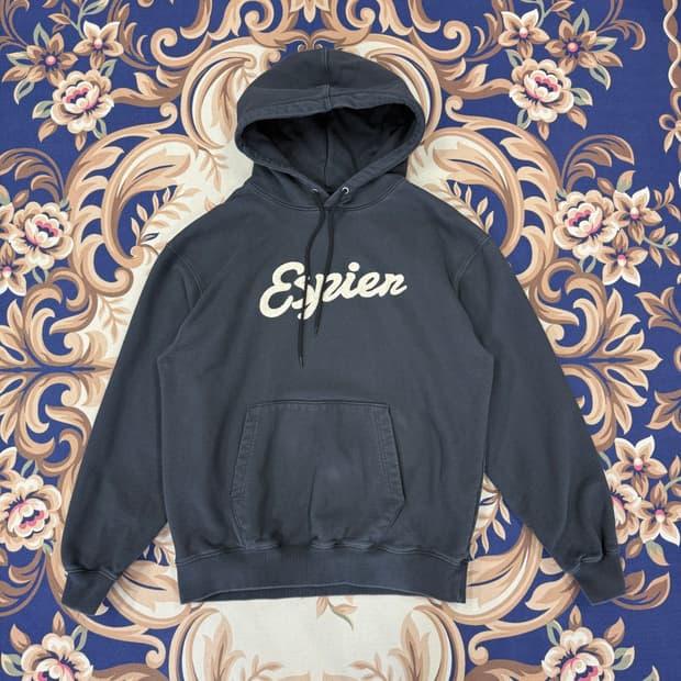 (M)에스피오나지 Espionage 엠브로이드 후드티셔츠(차콜)