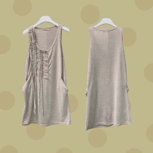 빈티지 게더 니트 원피스