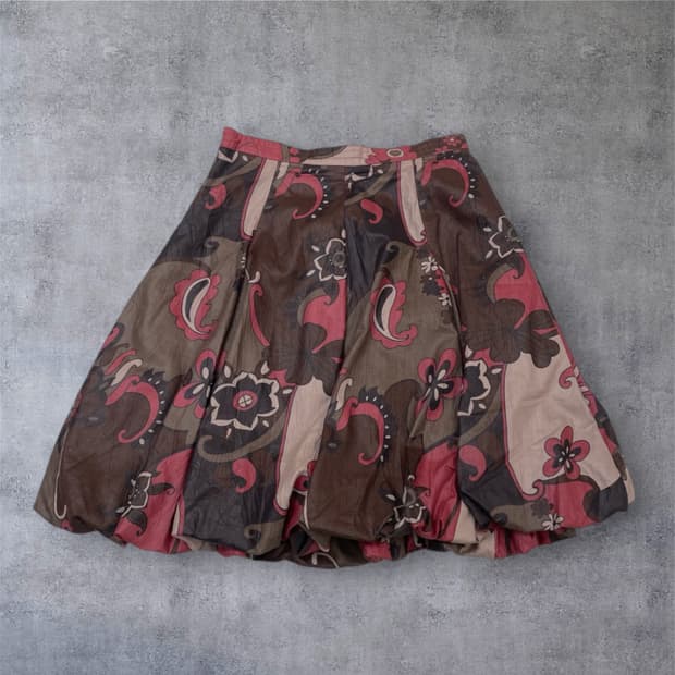 미우미우 Miu Miu 페이즐리 패턴 벌룬 미니스커트