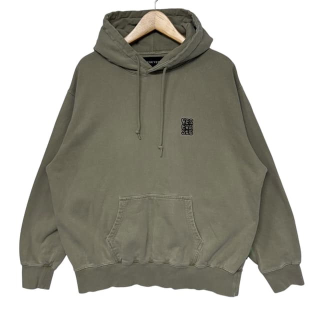 예스아이씨 로고 후드티 샌드카키