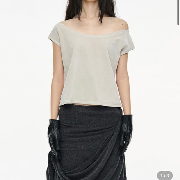 세릭 velvet raglen top / Light gray