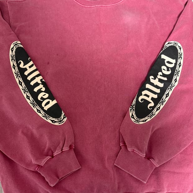 [L] 알프레드 빈티지 맨투맨 핑크 , 헤리티지플로스