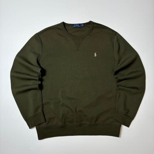 폴로 랄프로렌 로고 카키 크루넥 맨투맨 PN8908