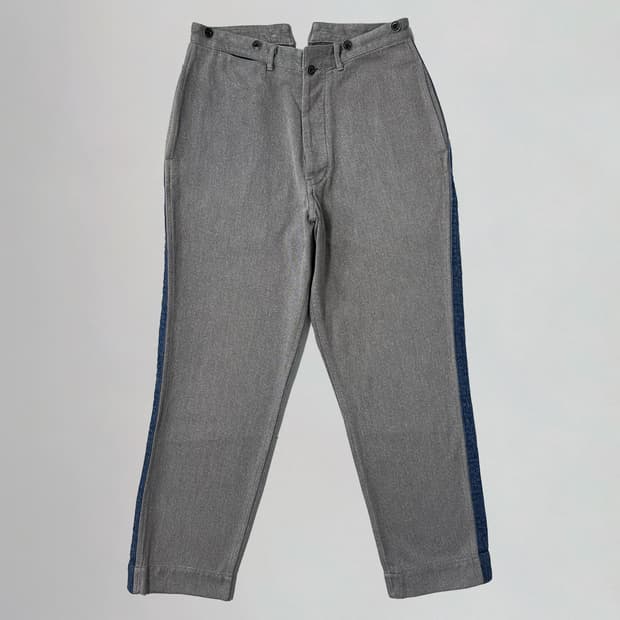 하버색 사이드 데님 라인 팬츠