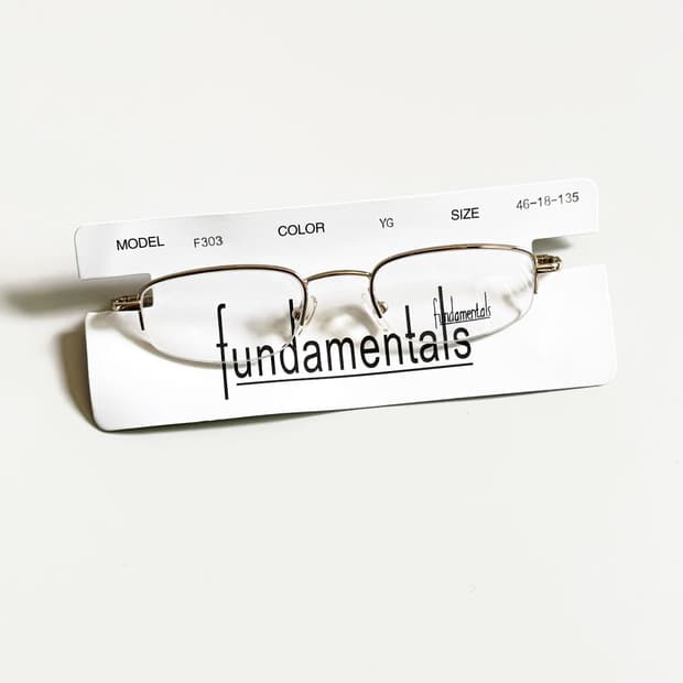 Fundamentals 골드 반무테 스퀘어 메탈 프레임 빈티지 안경