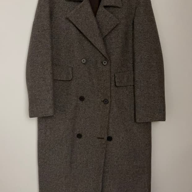 헤링본 롱 더블 코트