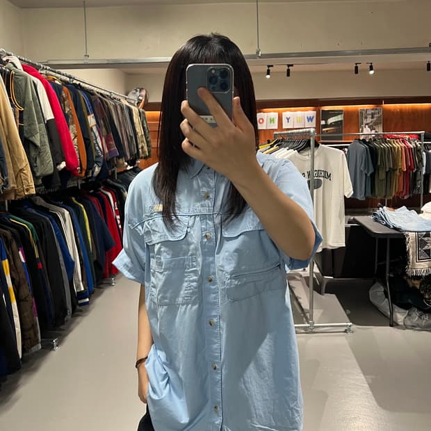 빈티지 반팔 피싱셔츠