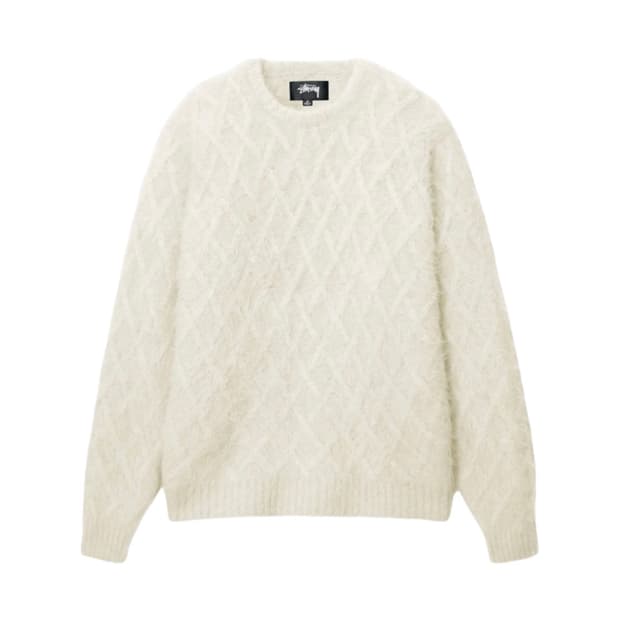 스투시 퍼지 래티스 크루 스웨터 