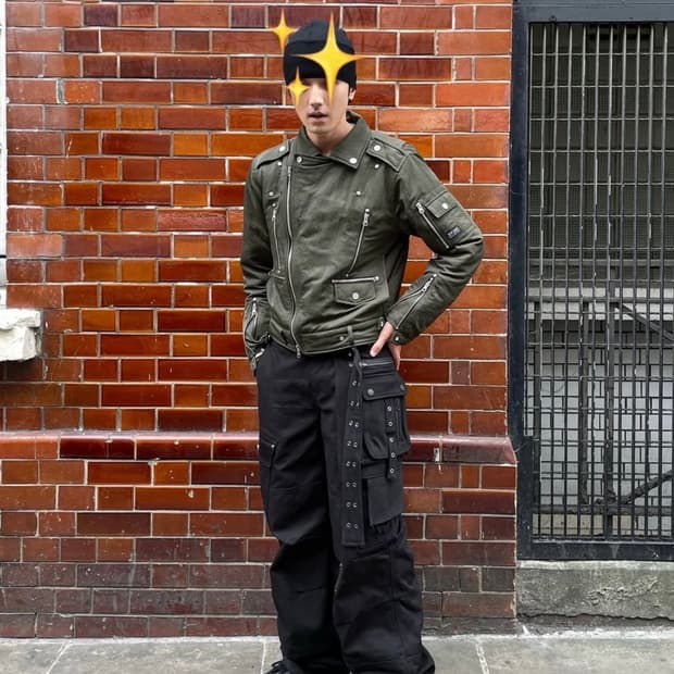 베이컨트 아카이브 패디드 라이더 자켓 카키