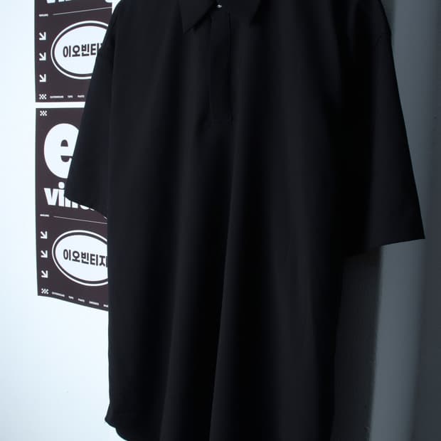 (XL-2XL) 드로우핏 반팔 카라 티셔츠 빅사이즈 무지-H35318
