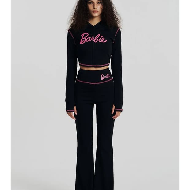 hdex 에이치덱스 바비 레터링크롭후디집업 부츠컷팬츠 트레이닝셋업