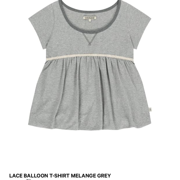 코이세이오 LACE BALLOON T-SHIRT MELANGE GREY