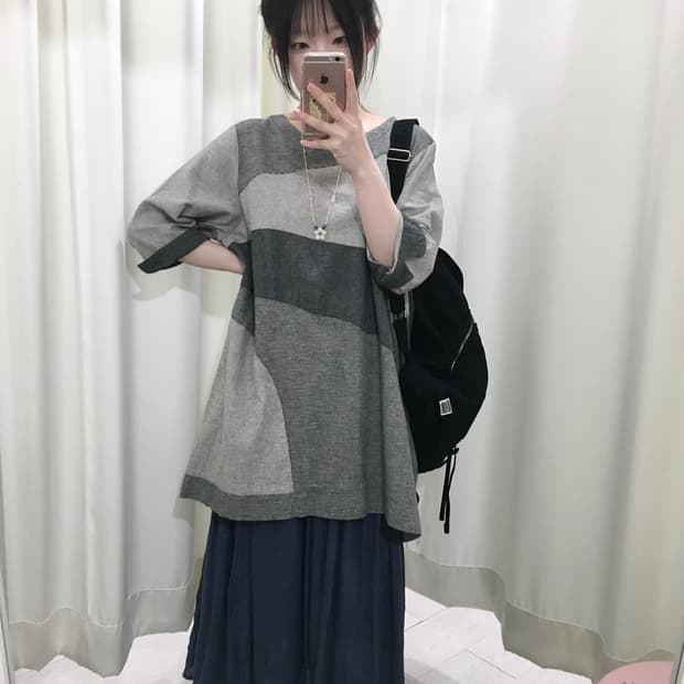 simple patch blouse