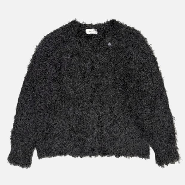 grunge charcoal hairy cardigan