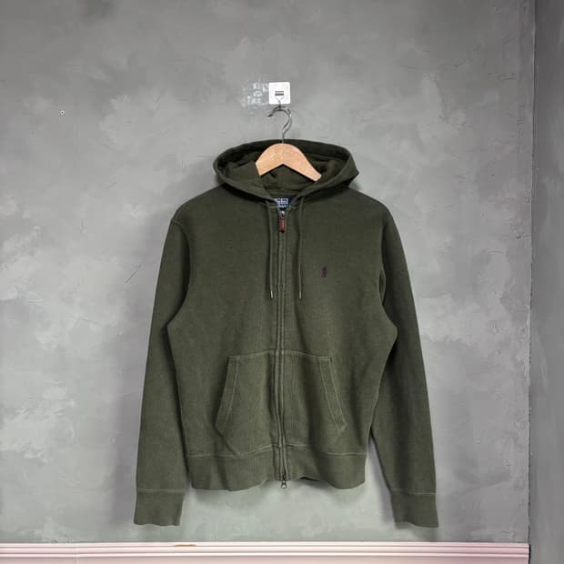 폴로 랄프로렌 니트 후드집업 카키