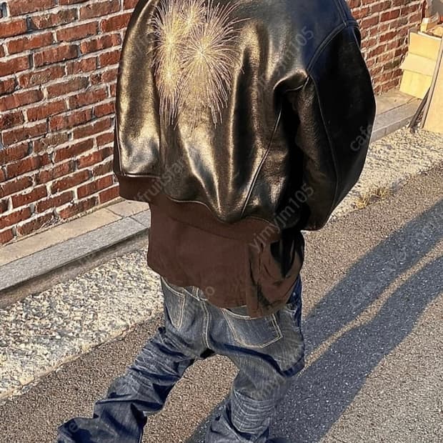 언더마이카 링클드 와이드 플레어진 인디고 블루  2사이즈