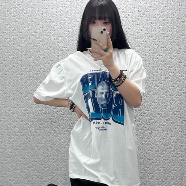 DISTRICT 올드스쿨 레트로 펑크 프린팅 반팔티 2XL C10632