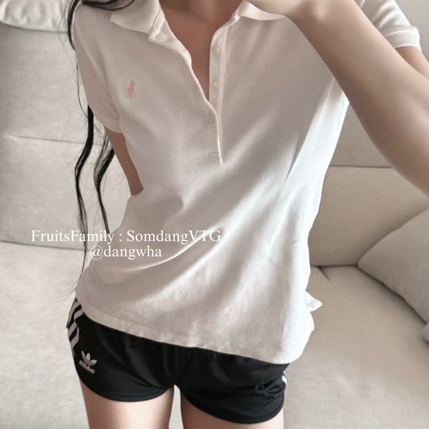 폴로 랄프로렌 딸기우유 화이트 핑크 반팔 (QR)