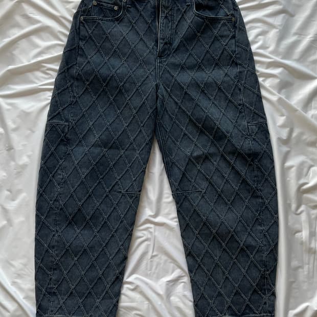 Rag&bone dark blue quilted wide leg jean