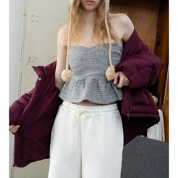 위드아웃썸머 트윙클 트위드탑 새상품