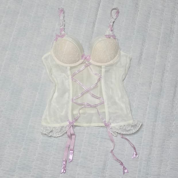 페어리 버터플라이 레이스 코르셋 란제리브라탑 +가터벨트