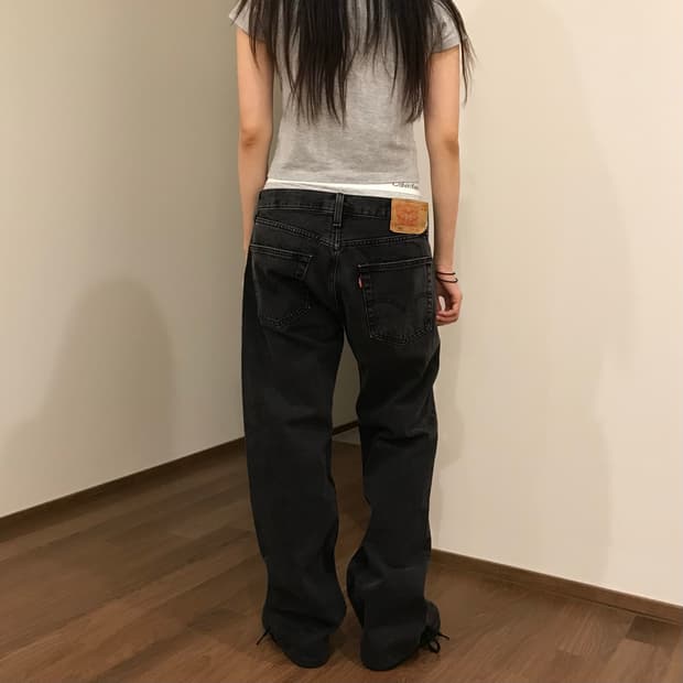 리바이스 501 흑청 데님 32