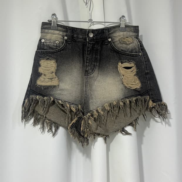 BOHEMIAN SEOUL 보헤미안 서울 데미지 워싱 쇼츠 팬츠 그레이