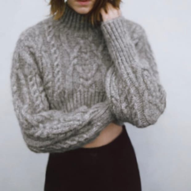 zara 자라 크롭 니트 M