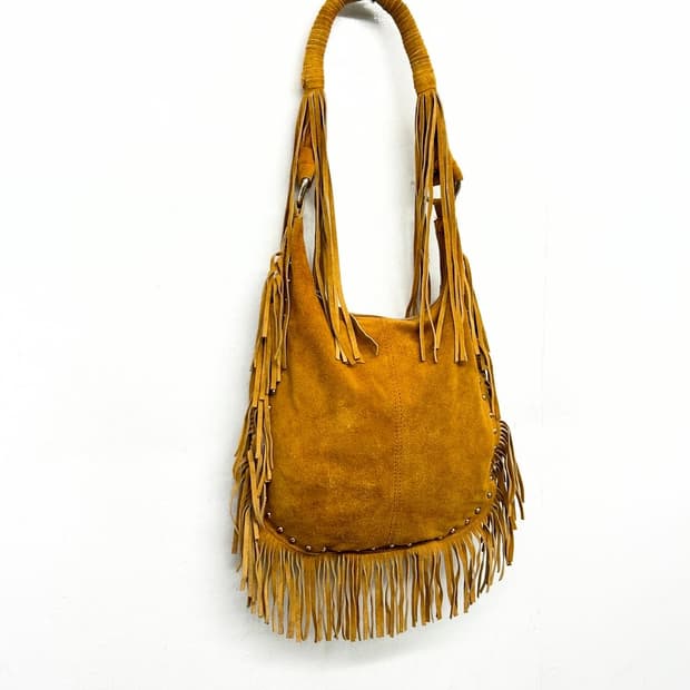 Another Edition 스웨이드 프린지 숄더백