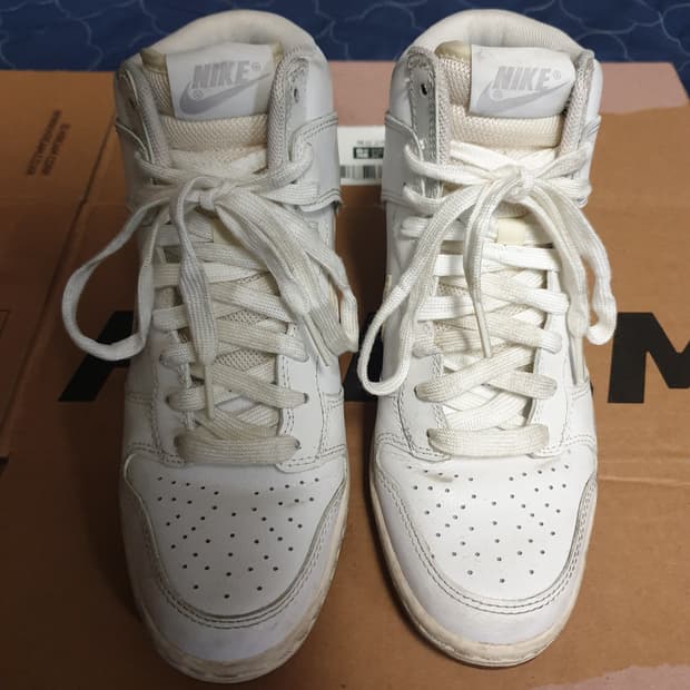 나이키 우먼 키높이 덩크하이 스니커즈 화이트 (235) 6cm