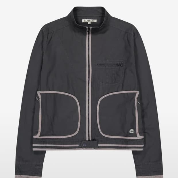 BINDING COTTON JACKET PURPLE GREY