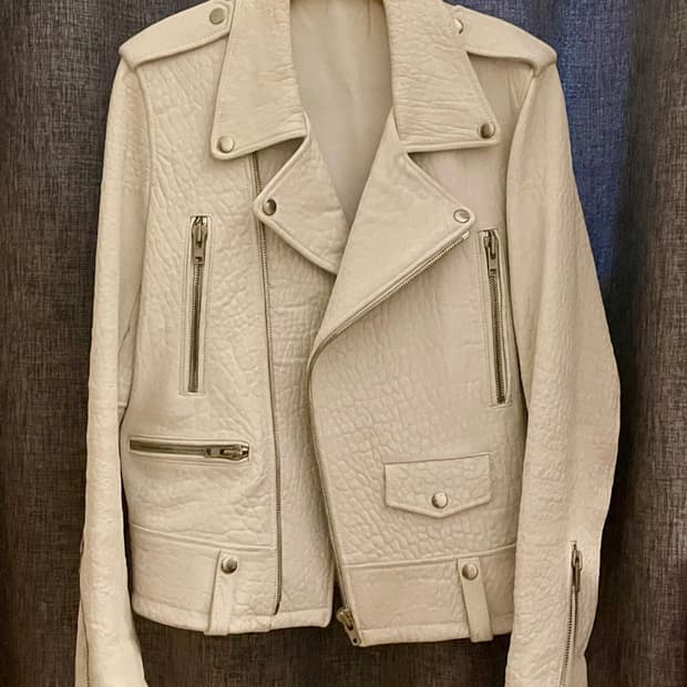 리얼 램스킨 라이더자켓 / 화이트 