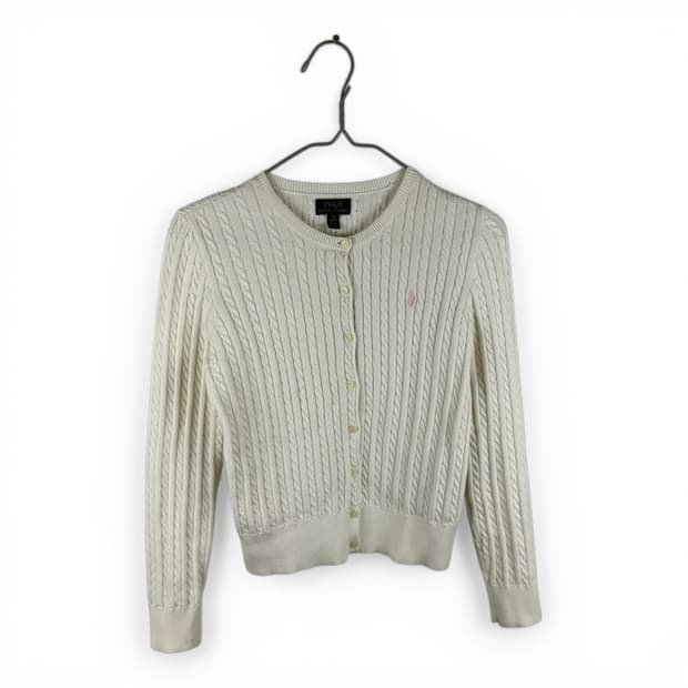  (무료배송)L) 폴로랄프로렌 키즈/우먼스 케이블 크롭 가디건 아이보리