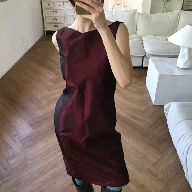 vintage glossy burgundy one-piece