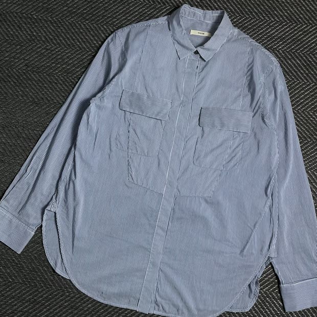 시스템 미니멀 투포켓 스트라이프 긴팔 셔츠 y 4895