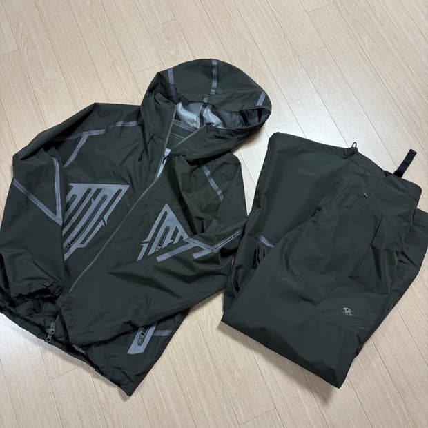 산산기어 3L 테이프드 자켓 팬츠 셋업 (다크그린)