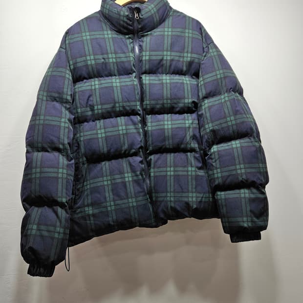 랩스튜디오 유니섹스 체크무늬 숏패딩 Free