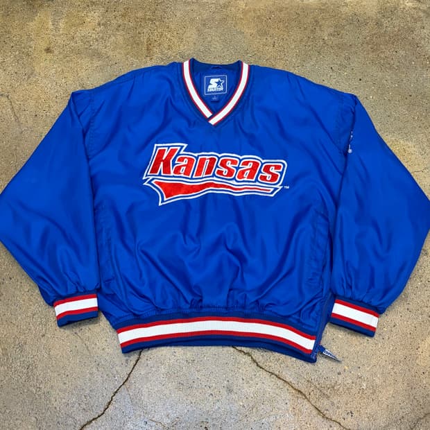 90s Made in KOREA 샹산 미국 빈티지 스타터 캔자스 풀오버 