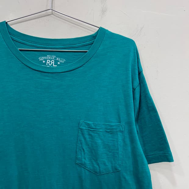 더블알엘 체스트포켓 라운드 코튼 반팔티