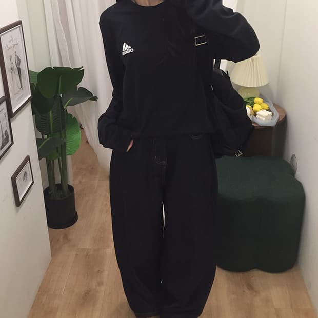 여성 아디다스 오버핏라운드 긴팔티 100