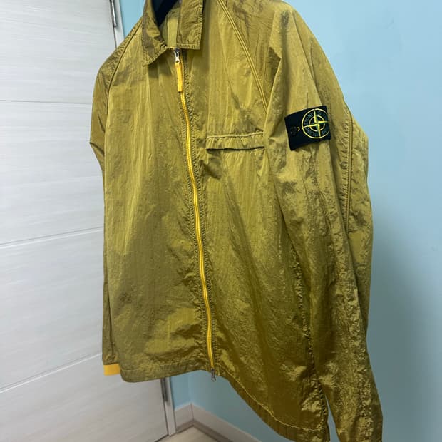 스톤아일랜드 22ss 나일론메탈 패커블 오버셔츠 옐로우L
