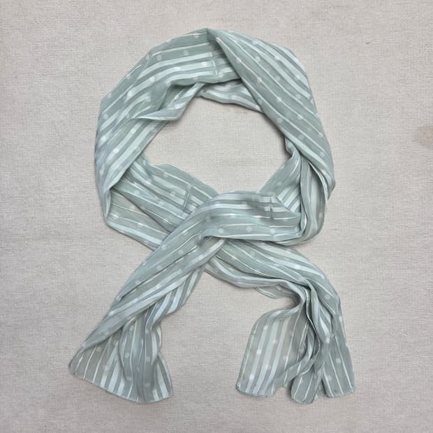 모리걸 하구미 민트 스트라이프 도트 스카프