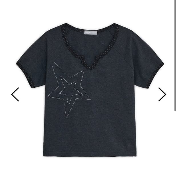 Star stitched top (Charcoal)