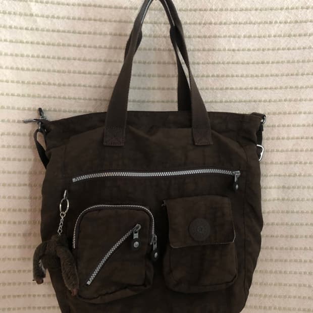 빈티지 키플링 Y2K 초코 브라운 나일론 숄더백 토트백 크로스백