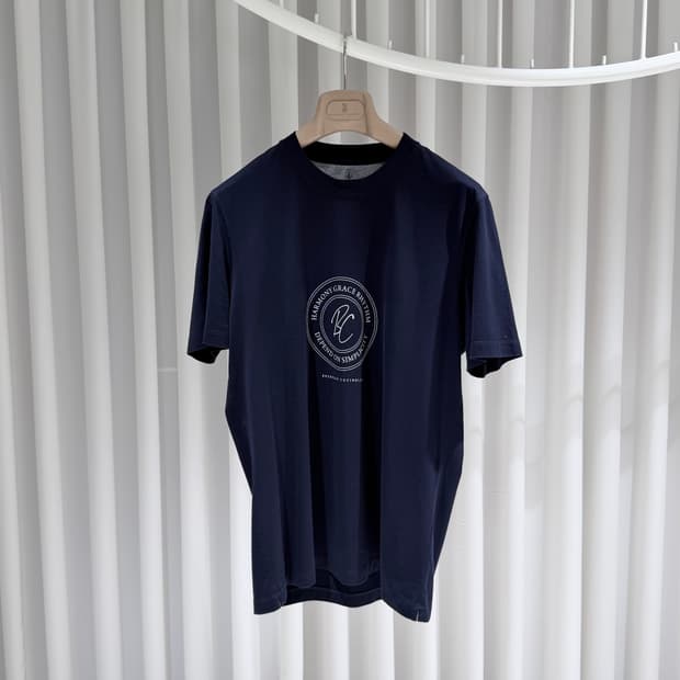 (A+/L) / 브루넬로쿠치넬리 로고 프린트 레이어드 코튼 크루넥 반팔