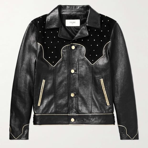 [엔하이픈 니키님 착용] 셀린느 23fw 스터드 스웨이드 램스킨 레더자켓