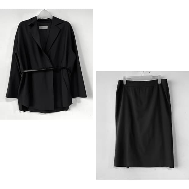르베이지 울 블렌드 자켓 스커트 셋업 SET