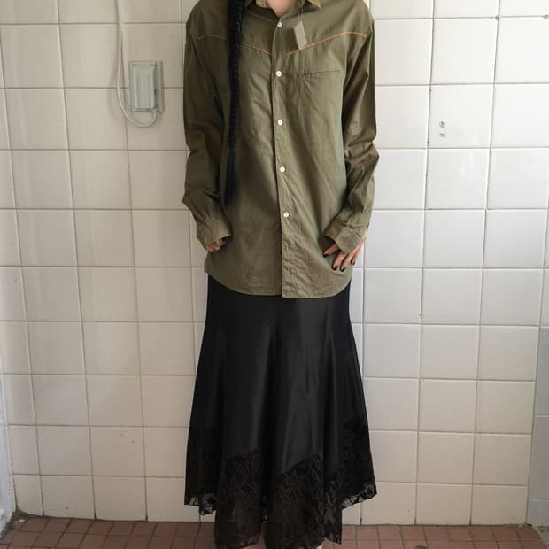 Green glossy shirt