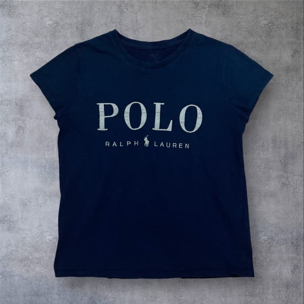폴로 랄프로렌 스펠아웃 빅로고 네이비 반팔티