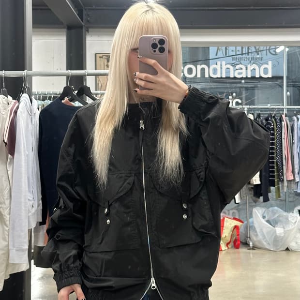 빈티지 나일론 투웨이 넥버클 워크자켓